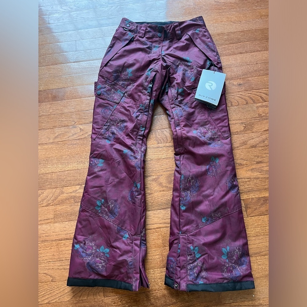 Ripzone  Women Snow Pants Burgundy Floral Print​​